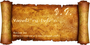 Vasváry Iván névjegykártya