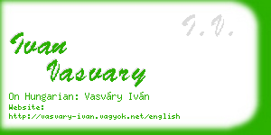 ivan vasvary business card